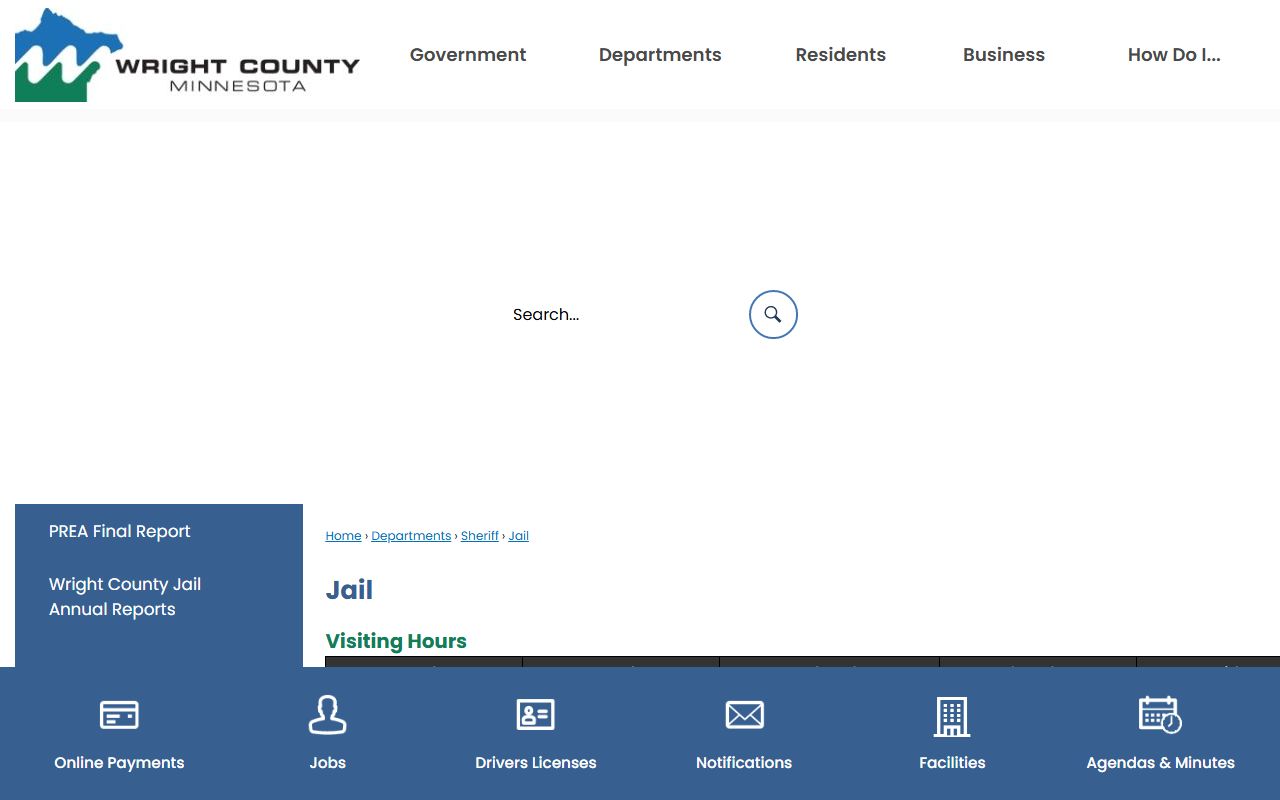 Wright County jail roster and inmate records page